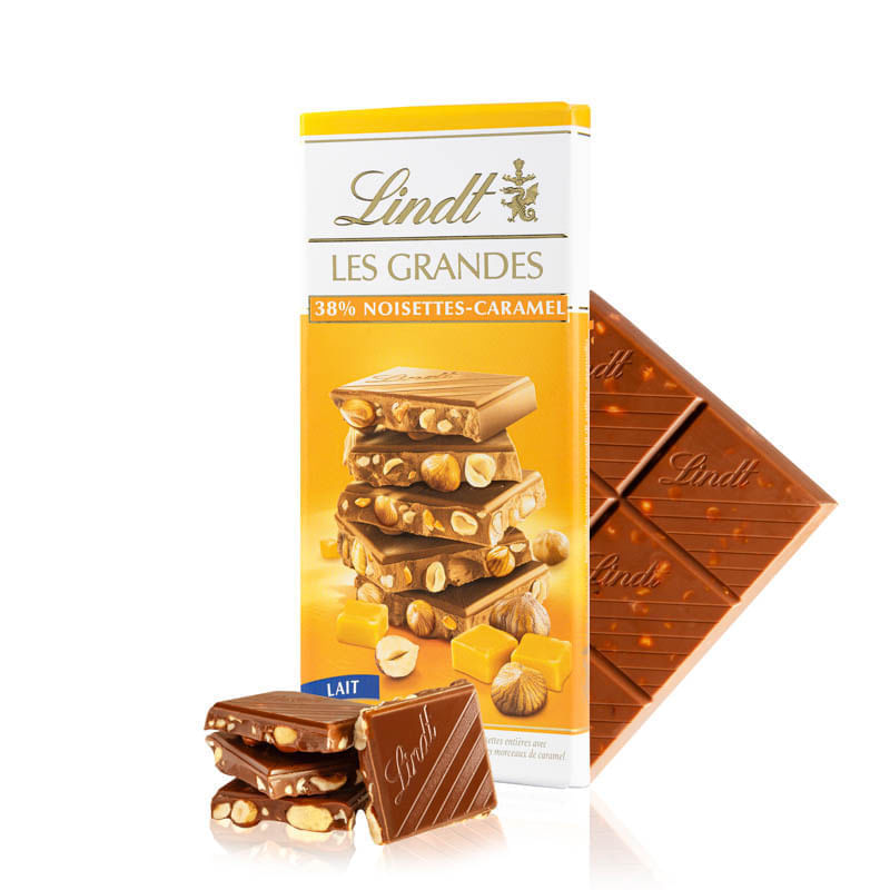 Tableta Les Grandes con Leche, Avellanas y Caramelo 150g
